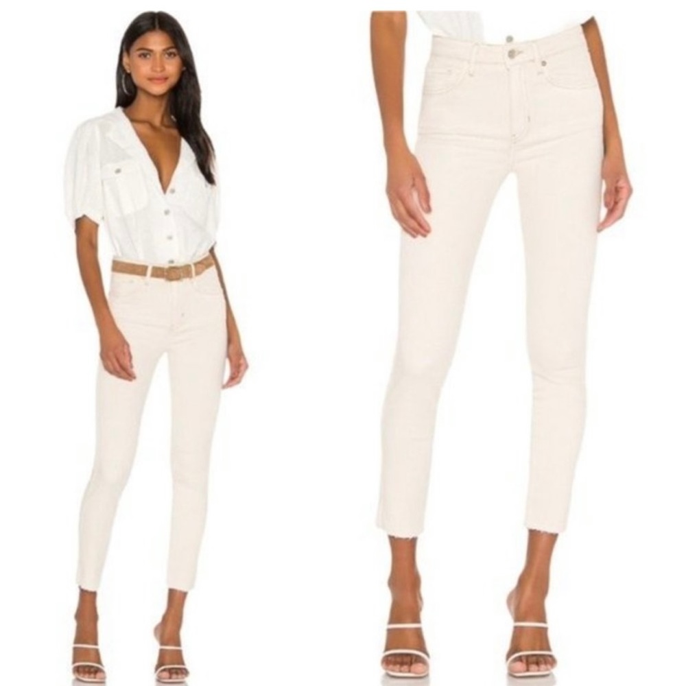 FREE PEOPLE Raw High Rise Skinny Ankle Jeans